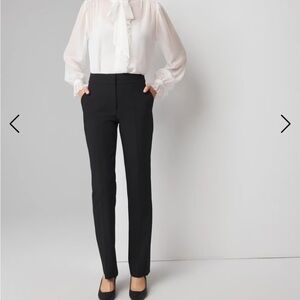 White House Black Market Jolie High Waist Black Straight Leg Pants.